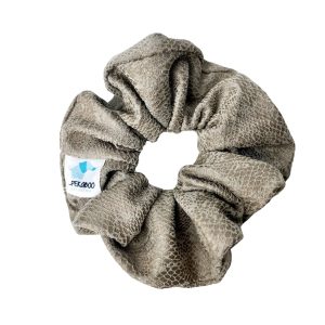 Chouchou élastique pour cheveux - Cuirette satinée kaki