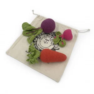 Coffret Veggy 🧑🏻‍🌾 hochets en crochet 100% coton bio