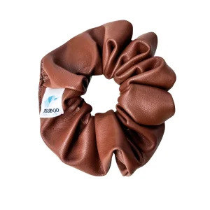 Chouchou élastique pour cheveux - Cuirette brun foncé