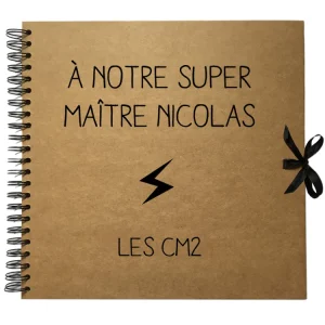 Album photo personnalisé en Kraft - Cadeau maîtresse-maître