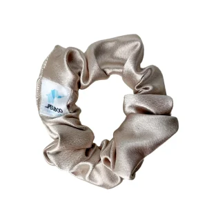 Chouchou élastique pour cheveux - Satin beige brillant