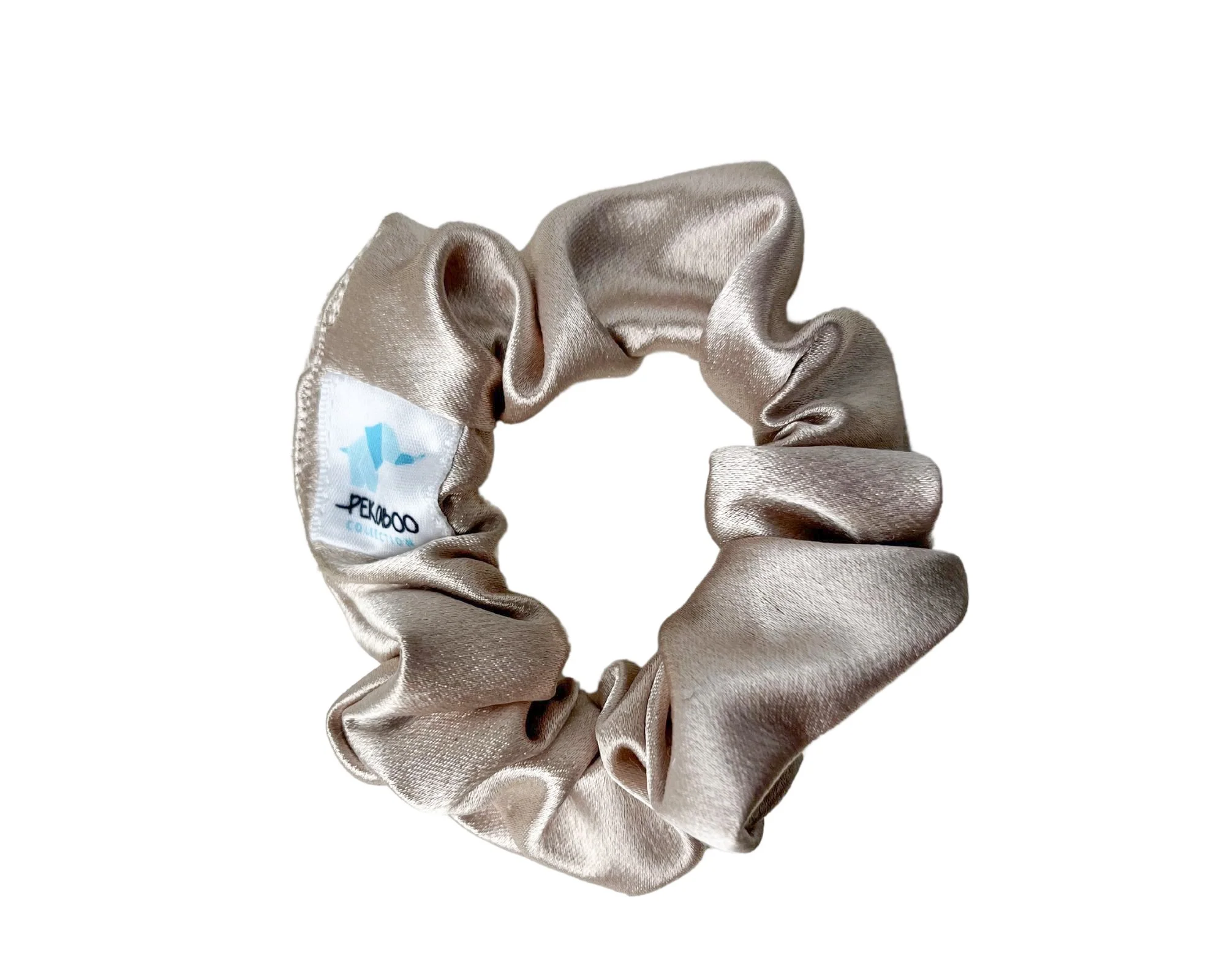 Chouchou élastique pour cheveux - Satin beige brillant