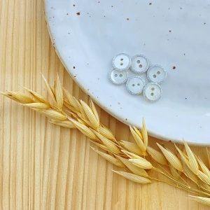 Bouton pailleté | river shell contour argenté