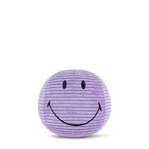 Peluche Smiley Velours Côtelé 13cm Pourpre