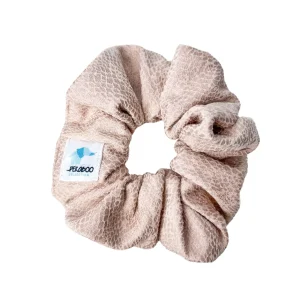 Chouchou élastique pour cheveux - Cuirette satinée beige