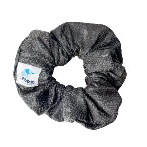 Chouchou élastique pour cheveux - Cuirette satinée charcoal