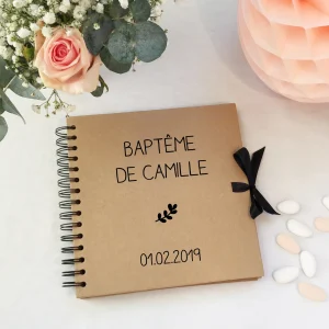 Album photo personnalisé en Kraft - Cadeau Baptême et Communion