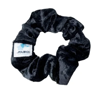 Chouchou élastique pour cheveux - Velours noir moiré