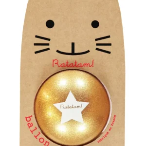 Grand ballon or chat pailleté 22 cm