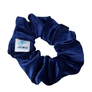 Chouchou élastique pour cheveux - Velours côtelé vintage blue