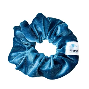 Chouchou élastique pour cheveux - Velours bleu canari