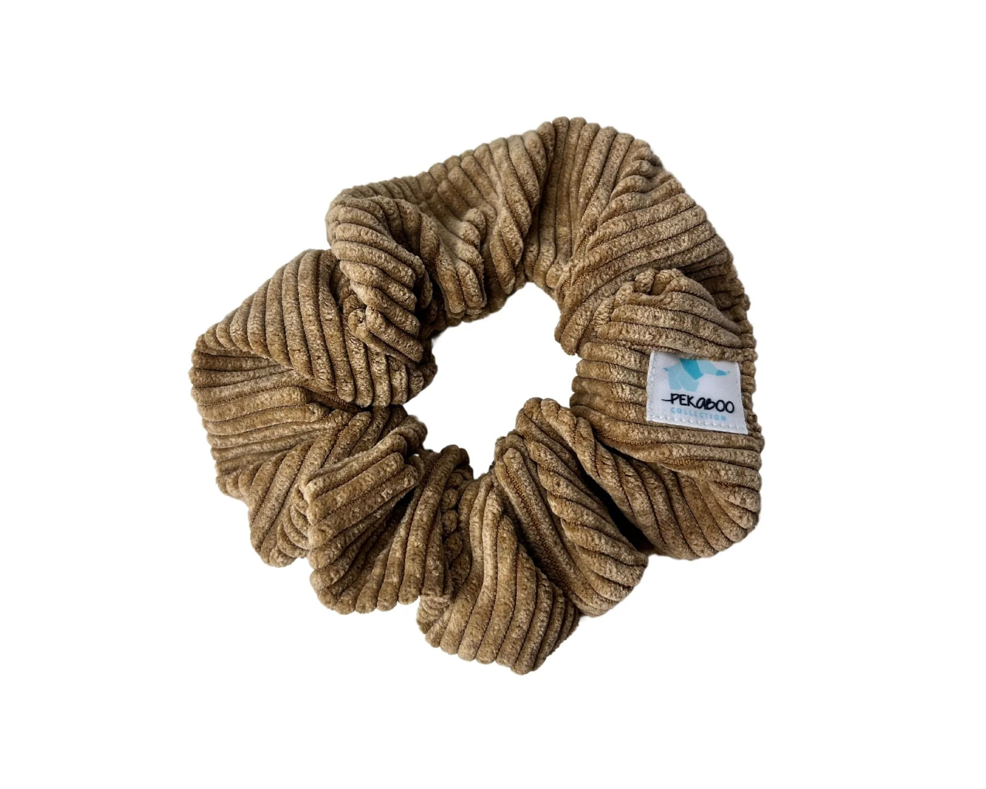 Chouchou élastique pour cheveux - Corduroy côtelé beige
