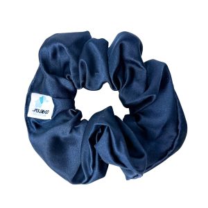 Chouchou élastique pour cheveux - Satin bleu marin
