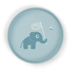 Assiette plate - elphée - bleue