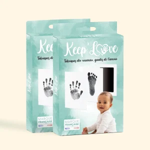 PACK DE 2 KITS D'EMPREINTES KEEP'LOVE POUR MAINS ET PIEDS DE BÉBÉ