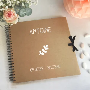 Album photo personnalisé en Kraft - Cadeau bébé