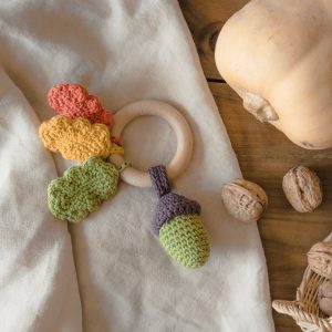 Teether Automne en crochet 100% coton bio