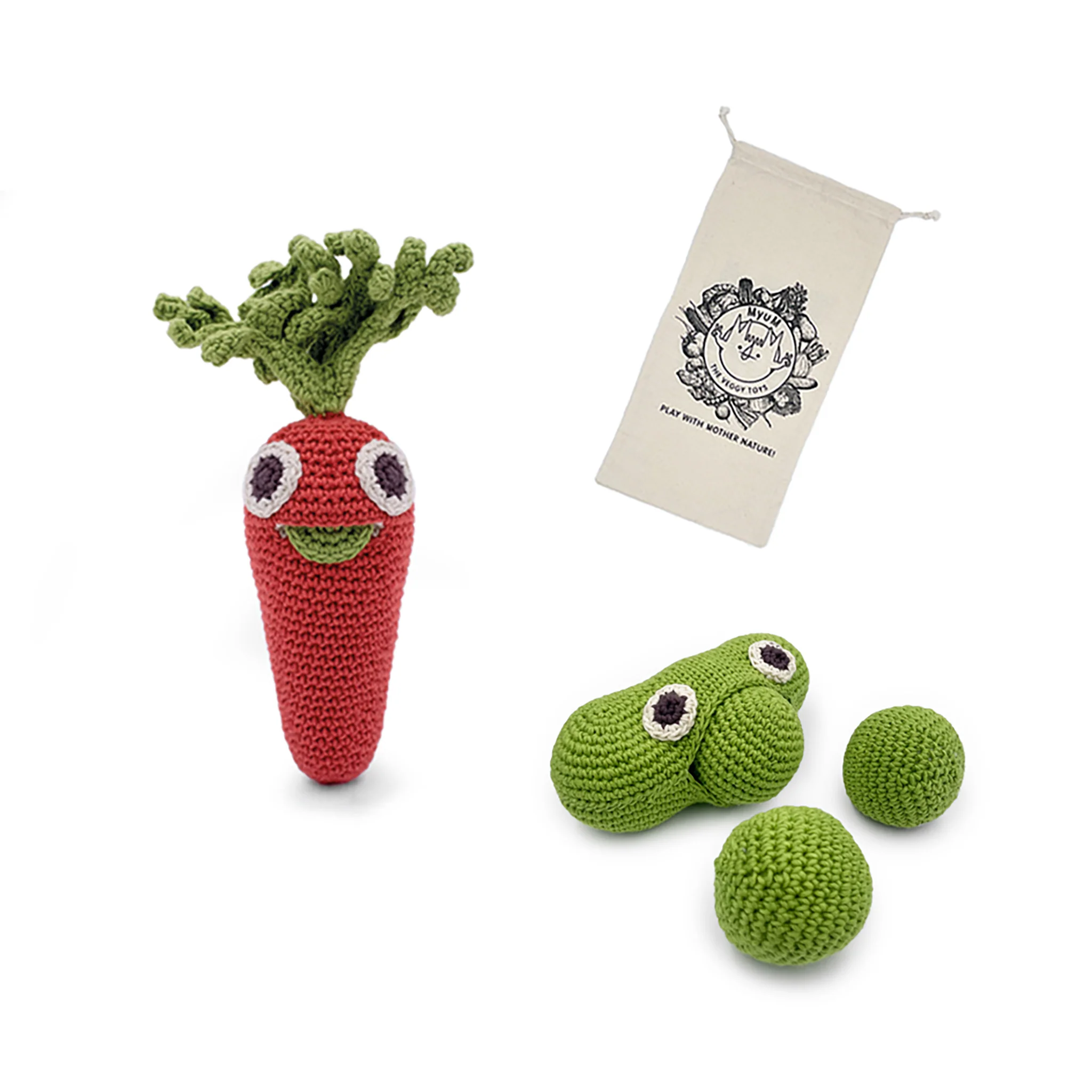 Coffret Extra Fin avec les yeux 🥫 hochets en crochet 100% coton bio – Image 2