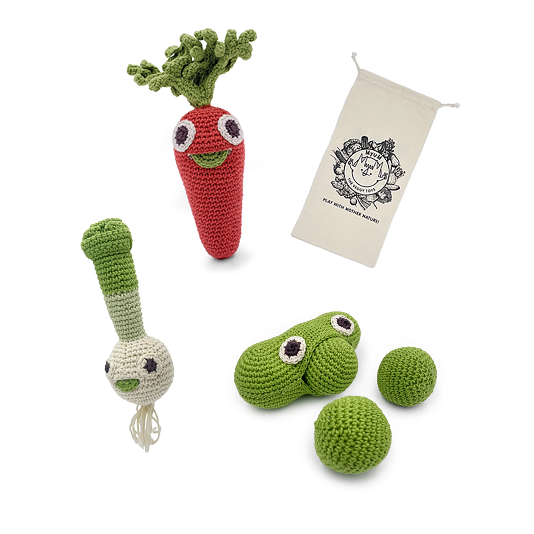 Coffret Extra Fin de Luxe avec les yeux 🥫 hochets en crochet 100% coton bio – Image 2
