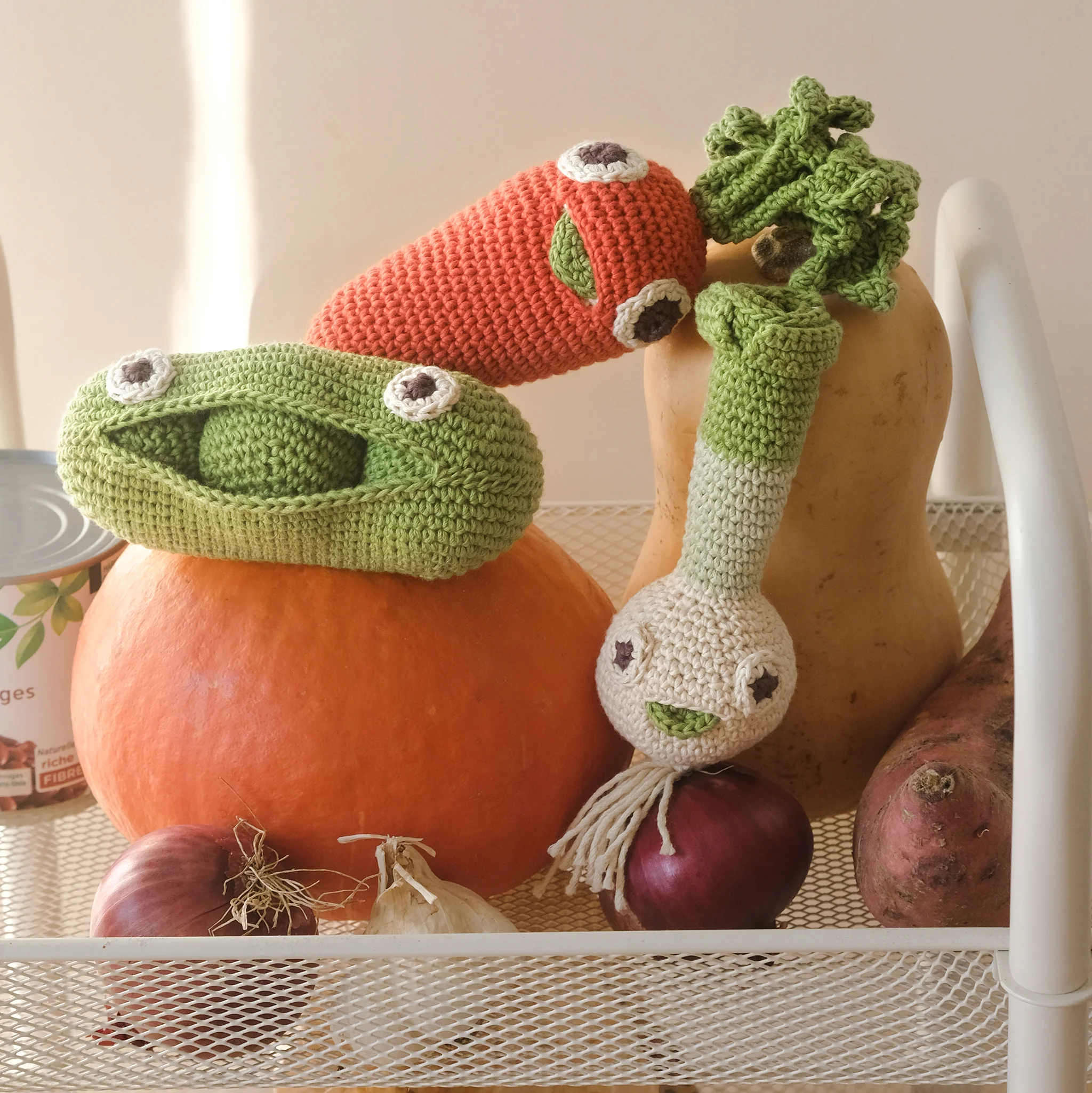 Coffret Extra Fin de Luxe avec les yeux 🥫 hochets en crochet 100% coton bio