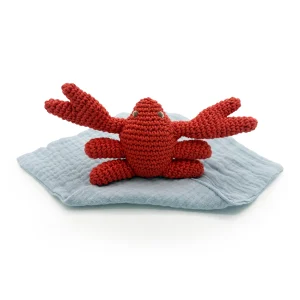 Doudou Crabe en crochet 100% coton bio
