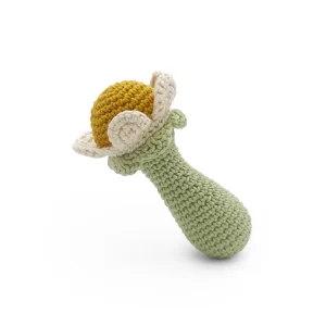 Hochet Fleur en crochet 100% coton bio