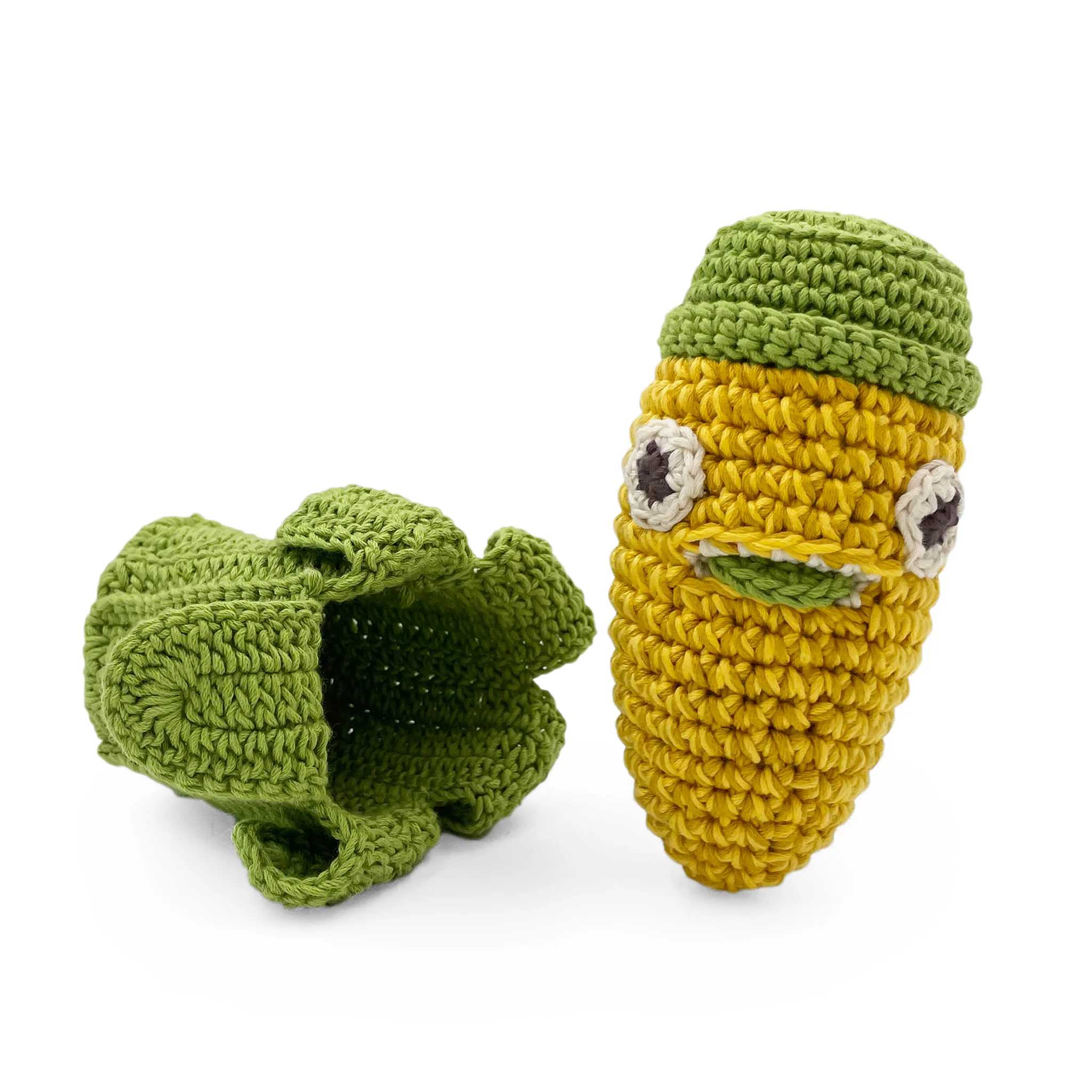 Coffret Poupoule 🌽👀🐓 hochets en crochet 100% coton bio – Image 4