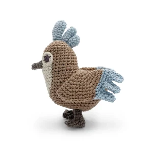 Jouet Oiseau Bleu en crochet 100% coton bio