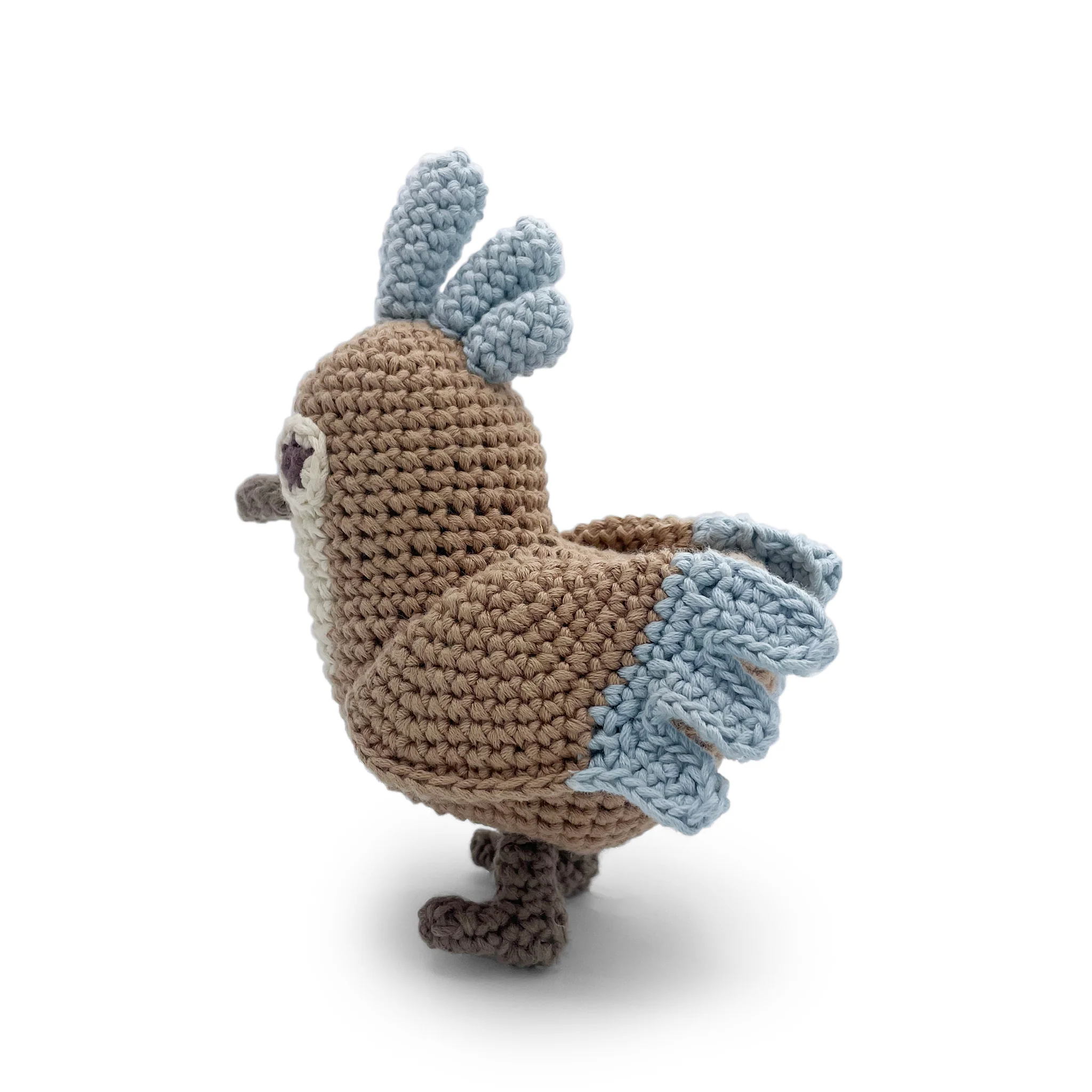 Jouet Oiseau Bleu en crochet 100% coton bio – Image 4