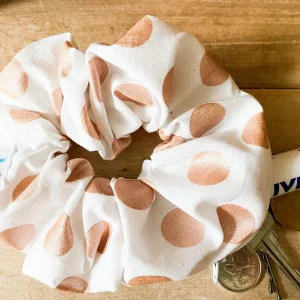 Chouchous à zip pochette - Pois rose métallique