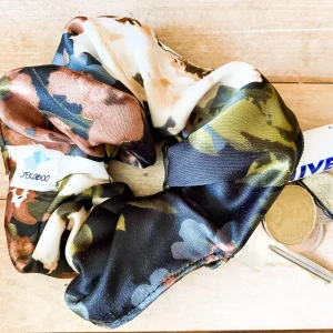 Chouchous à zip pochette - Fleuri noir ocre