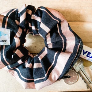 Chouchous à zip pochette - Noir et rose métallique