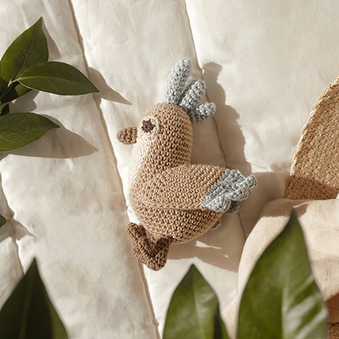 Jouet Oiseau Bleu en crochet 100% coton bio – Image 2