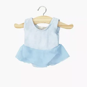 Gordis - Justaucorps à volants Ludmila en lycra et mousseline bleu ciel