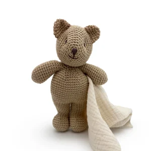 Doudou Peluche Ourson en crochet 100% coton bio