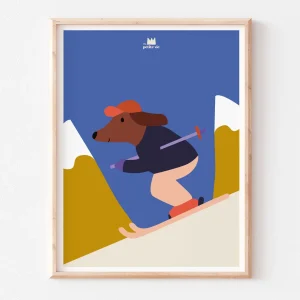 Affiche A3 - Chien ski